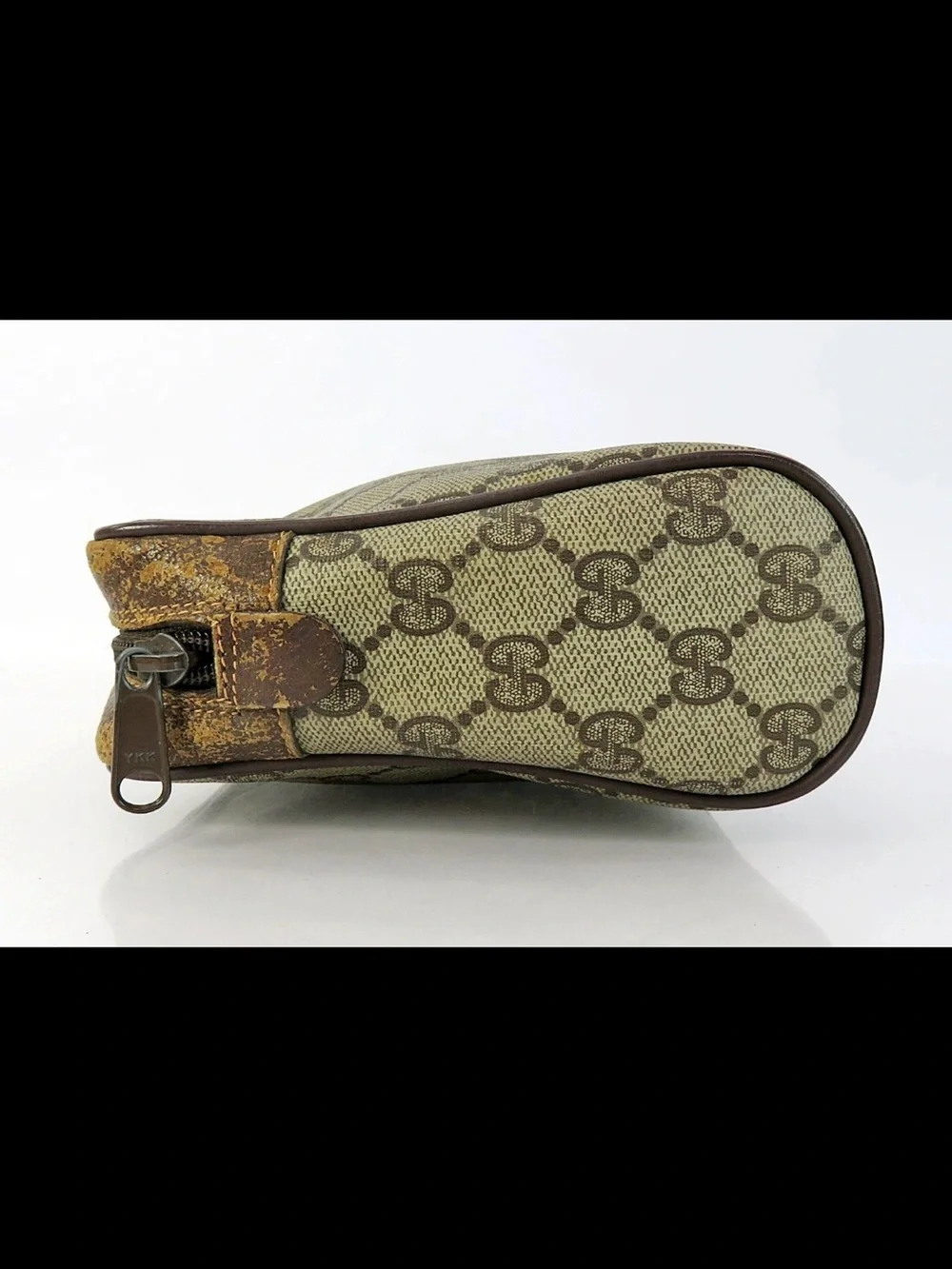 Gucci Brown GG Canvas Toiletry Pouch with Green and Red Web Stripe